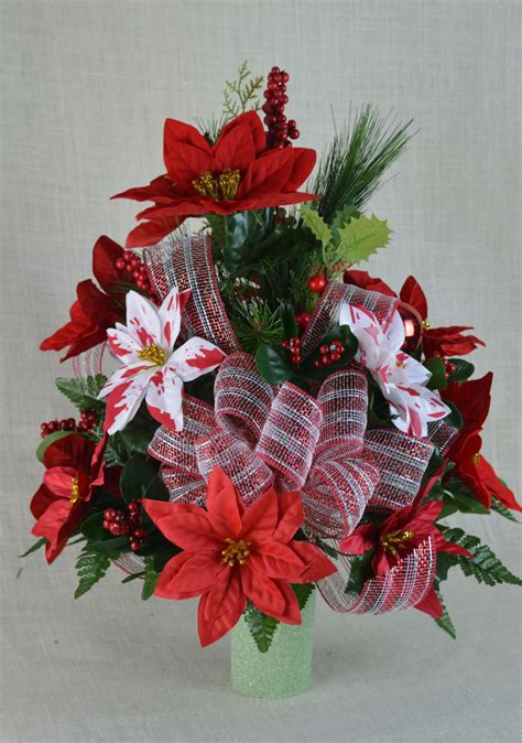 grave flower arrangements for christmas|memorial flower arrangements for graves.